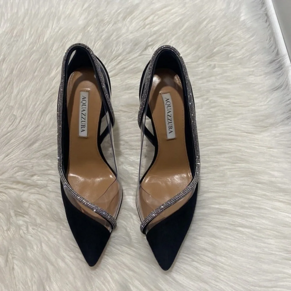 Aquazzura Tres Mondaine 105 suede pumps size 38EU‎